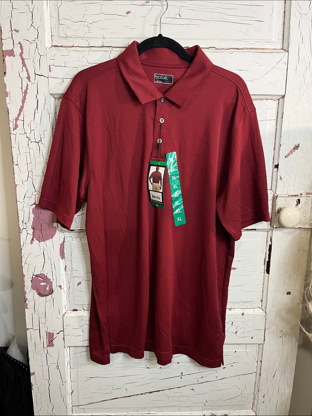 NEW W/ TAG bolle Men's Maroon Short Sleeve Polo